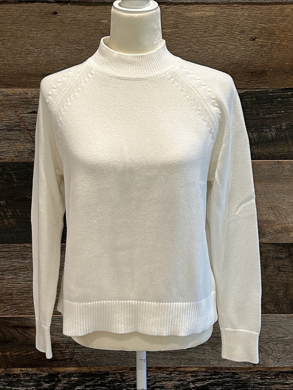 Quince 100% Cotton Mock Neck Sweater.  Size XS
